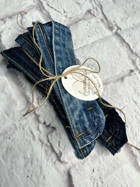 Jean zippers pack of five multi mixed reclaimed denim